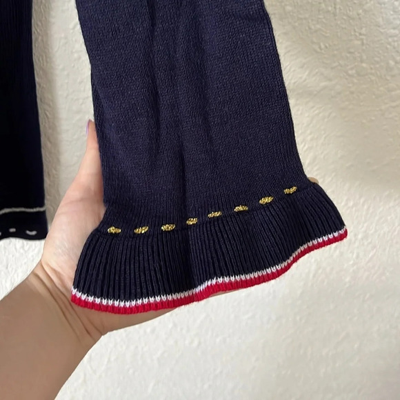 Fisherman Granny Storybook Knit Navy Nautical Anchor Full Zip Cardigan Size 1X - Picture 3 of 7